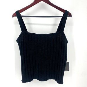 NWT Eloquii Black Ribbed Sweater Tank Top Stretchy Sleeveless 14/16 NEW